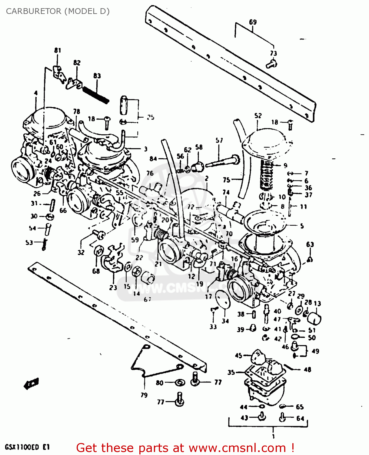 CARBURETOR (MODEL D) GSX1100 1982 (Z) GENERAL EXPORT UNITED KINGDOM (E01 E02)
