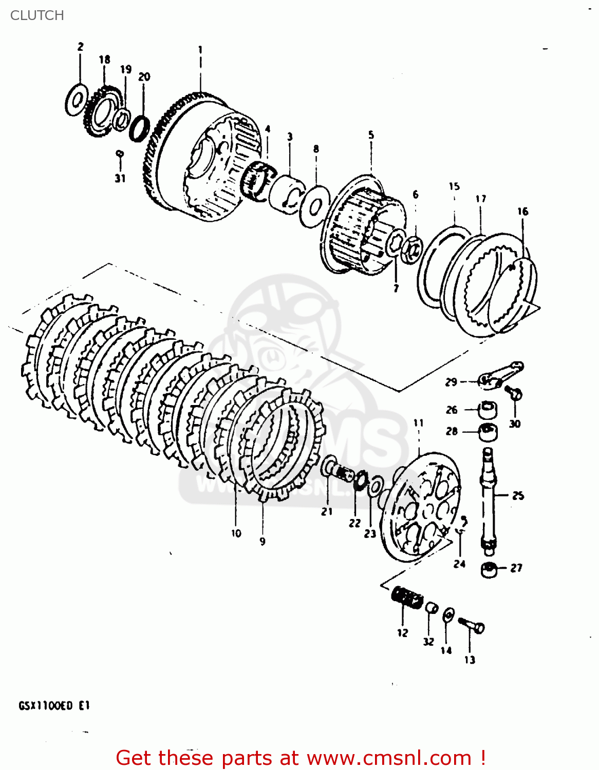 CLUTCH GSX1100 1982 (Z) GENERAL EXPORT UNITED KINGDOM (E01 E02)