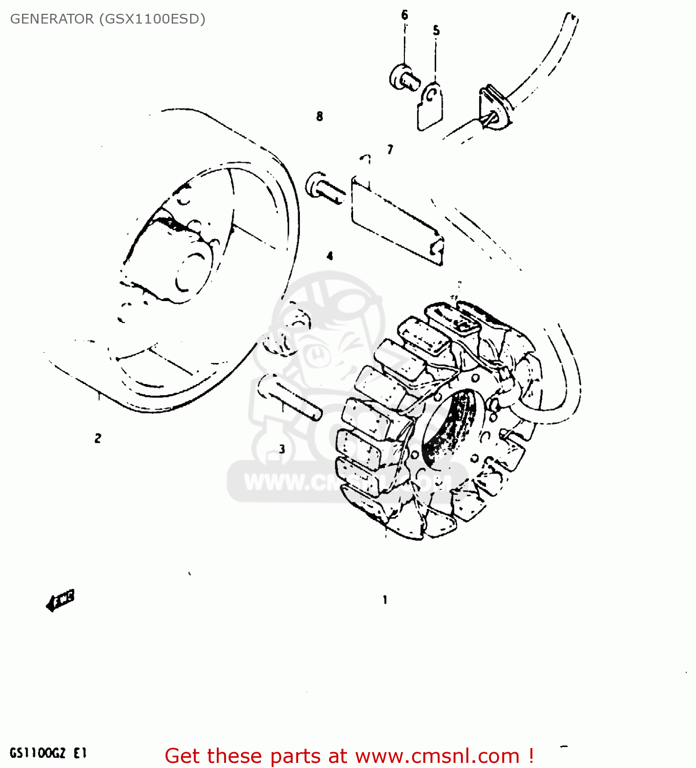 GENERATOR (GSX1100ESD) GSX1100 1982 (Z) GENERAL EXPORT UNITED KINGDOM (E01 E02)