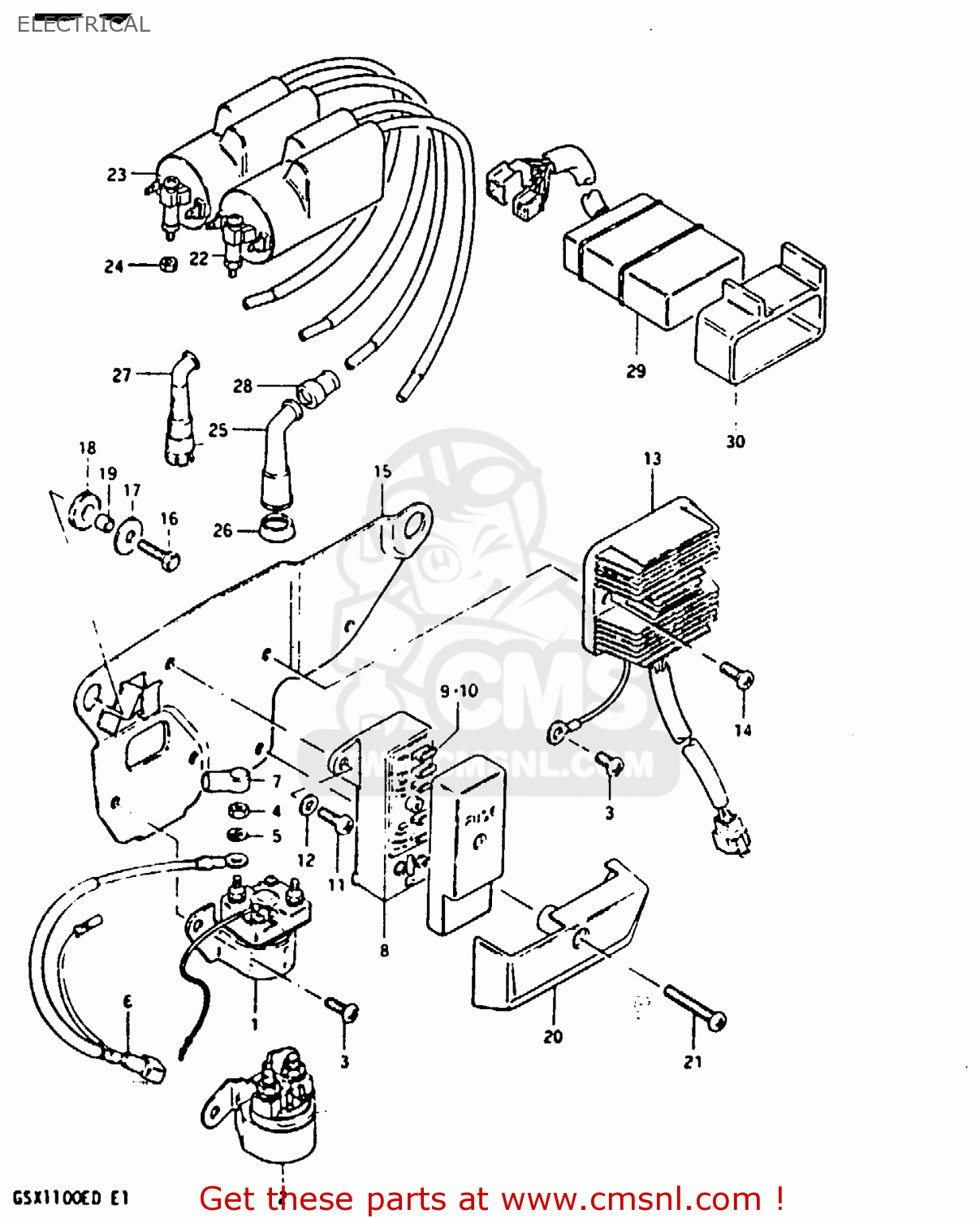 ELECTRICAL GSX1100 1982 (Z) GENERAL EXPORT UNITED KINGDOM (E01 E02)
