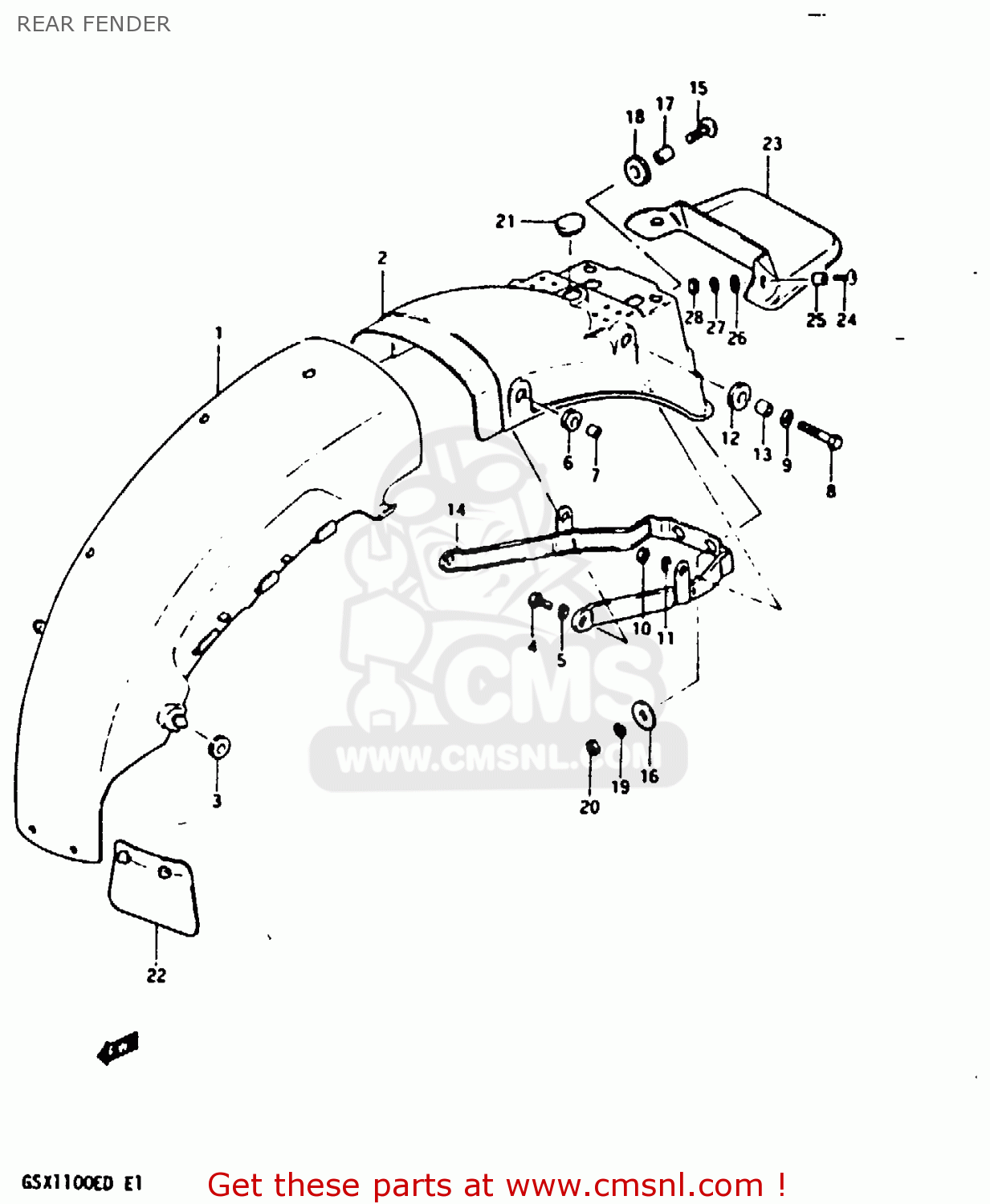 REAR FENDER GSX1100 1982 (Z) GENERAL EXPORT UNITED KINGDOM (E01 E02)
