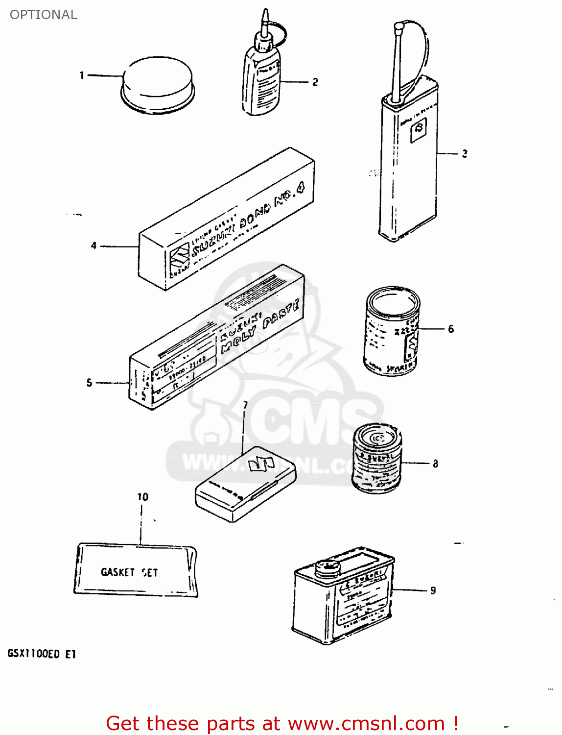 OPTIONAL GSX1100 1982 (Z) GENERAL EXPORT UNITED KINGDOM (E01 E02)