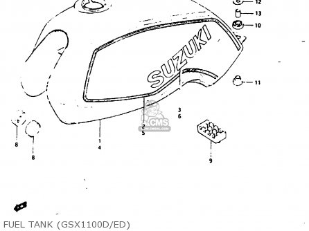 FUEL TANK (GSX1100D/ED) - GSX1100 1982 (Z) GENERAL EXPORT UNITED KINGDOM (E01 E02)