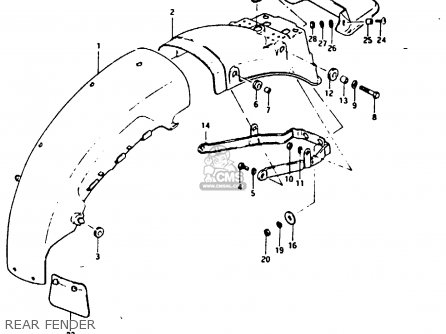 REAR FENDER - GSX1100 1982 (Z) GENERAL EXPORT UNITED KINGDOM (E01 E02)