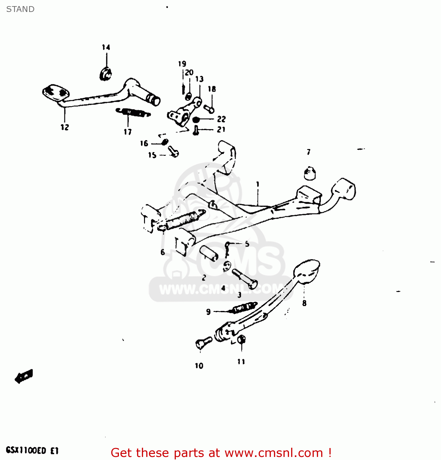 STAND GSX1100 1983 (D) GENERAL EXPORT UNITED KINGDOM (E01 E02)