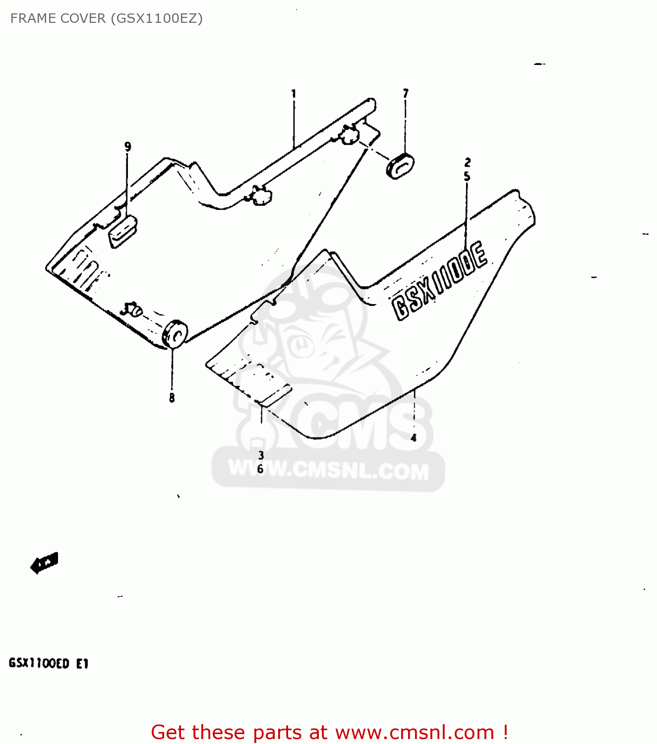 FRAME COVER (GSX1100EZ) GSX1100 1983 (D) GENERAL EXPORT UNITED KINGDOM (E01 E02)
