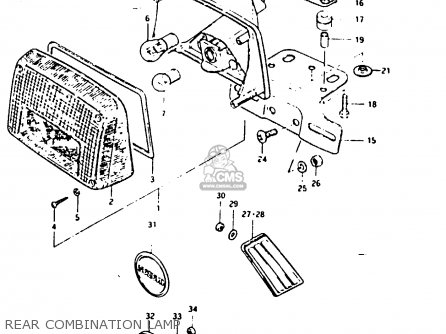 REAR COMBINATION LAMP - GSX1100 1983 (D) GENERAL EXPORT UNITED KINGDOM (E01 E02)
