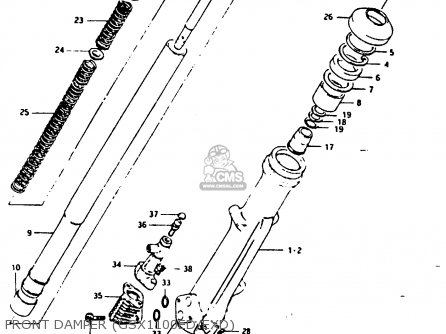 FRONT DAMPER (GSX1100ED/EXD) - GSX1100 1983 (D) GENERAL EXPORT UNITED KINGDOM (E01 E02)