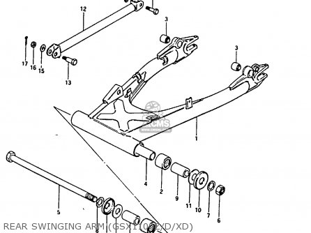REAR SWINGING ARM (GSX1100Z/D/XD) - GSX1100 1983 (D) GENERAL EXPORT UNITED KINGDOM (E01 E02)