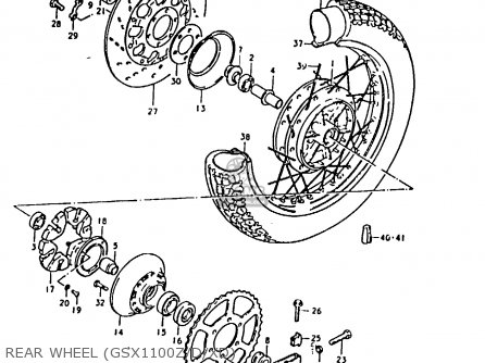 REAR WHEEL (GSX1100Z/D/XD) - GSX1100 1983 (D) GENERAL EXPORT UNITED KINGDOM (E01 E02)