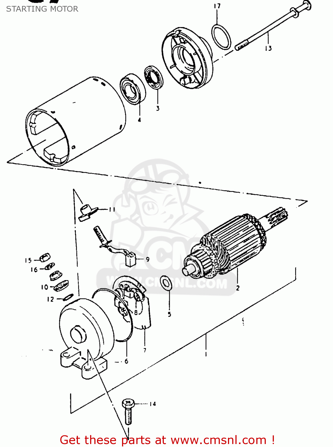 STARTING MOTOR GSX1100E 1980 (T) GENERAL EXPORT (E01)