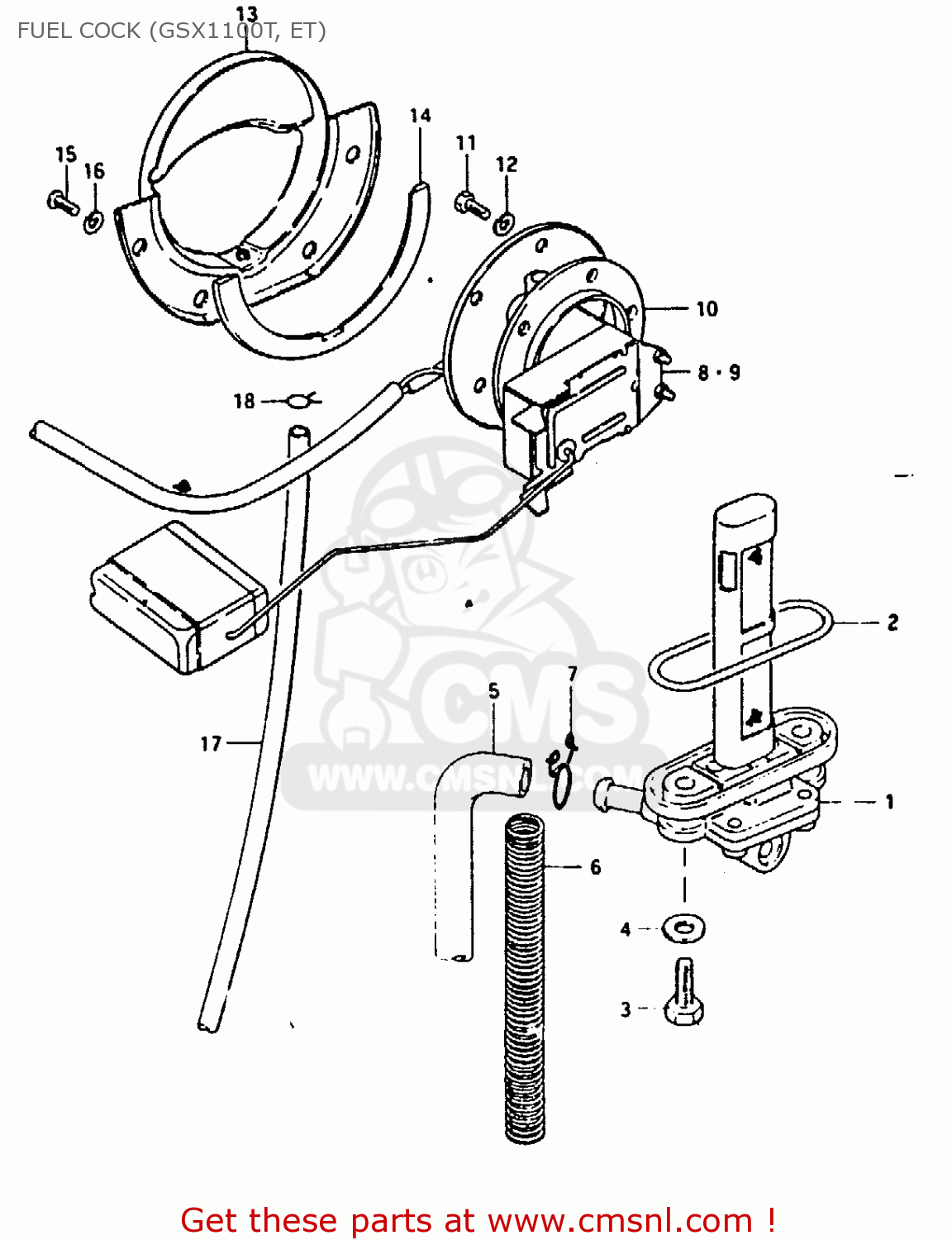 FUEL COCK (GSX1100T, ET) GSX1100E 1980 (T) GENERAL EXPORT (E01)