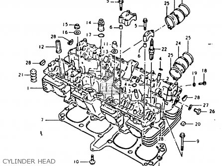 CYLINDER HEAD - GSX1100E 1980 (T) GENERAL EXPORT (E01)