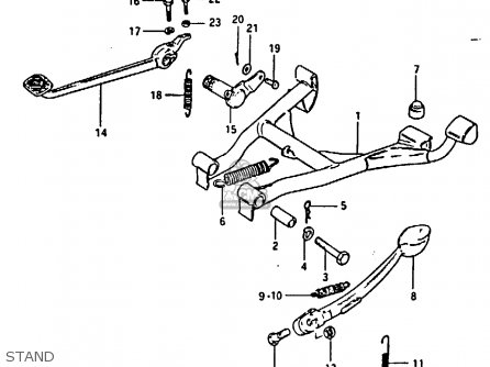 STAND - GSX1100E 1980 (T) GENERAL EXPORT (E01)