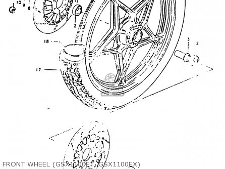 FRONT WHEEL (GSX1100ET, GSX1100EX) - GSX1100E 1980 (T) GENERAL EXPORT (E01)