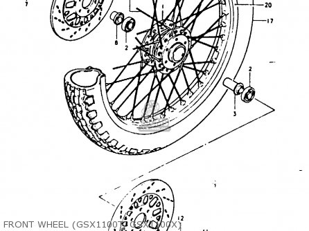 FRONT WHEEL (GSX1100T, GSX1100X) - GSX1100E 1980 (T) GENERAL EXPORT (E01)