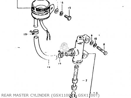 REAR MASTER CYLINDER (GSX1100ET, GSX1100T) - GSX1100E 1980 (T) GENERAL EXPORT (E01)