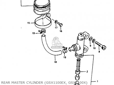 REAR MASTER CYLINDER (GSX1100EX, GSX1100X) - GSX1100E 1980 (T) GENERAL EXPORT (E01)