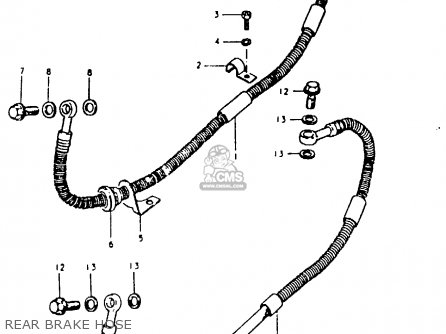 REAR BRAKE HOSE - GSX1100E 1980 (T) GENERAL EXPORT (E01)