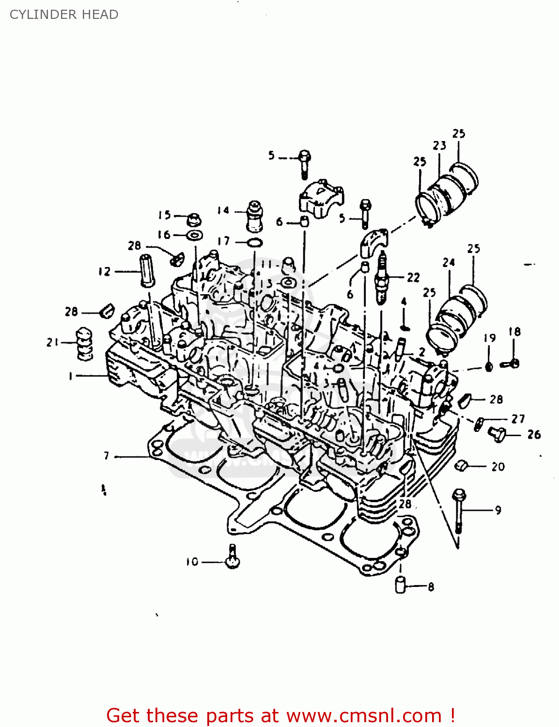 CYLINDER HEAD GSX1100E 1981 (X) GENERAL EXPORT (E01)