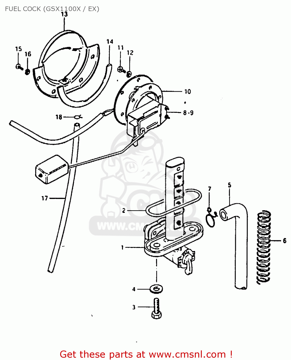 FUEL COCK (GSX1100X / EX) GSX1100E 1981 (X) GENERAL EXPORT (E01)