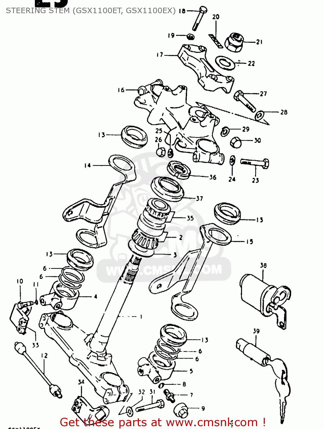 STEERING STEM (GSX1100ET, GSX1100EX) GSX1100E 1981 (X) GENERAL EXPORT (E01)