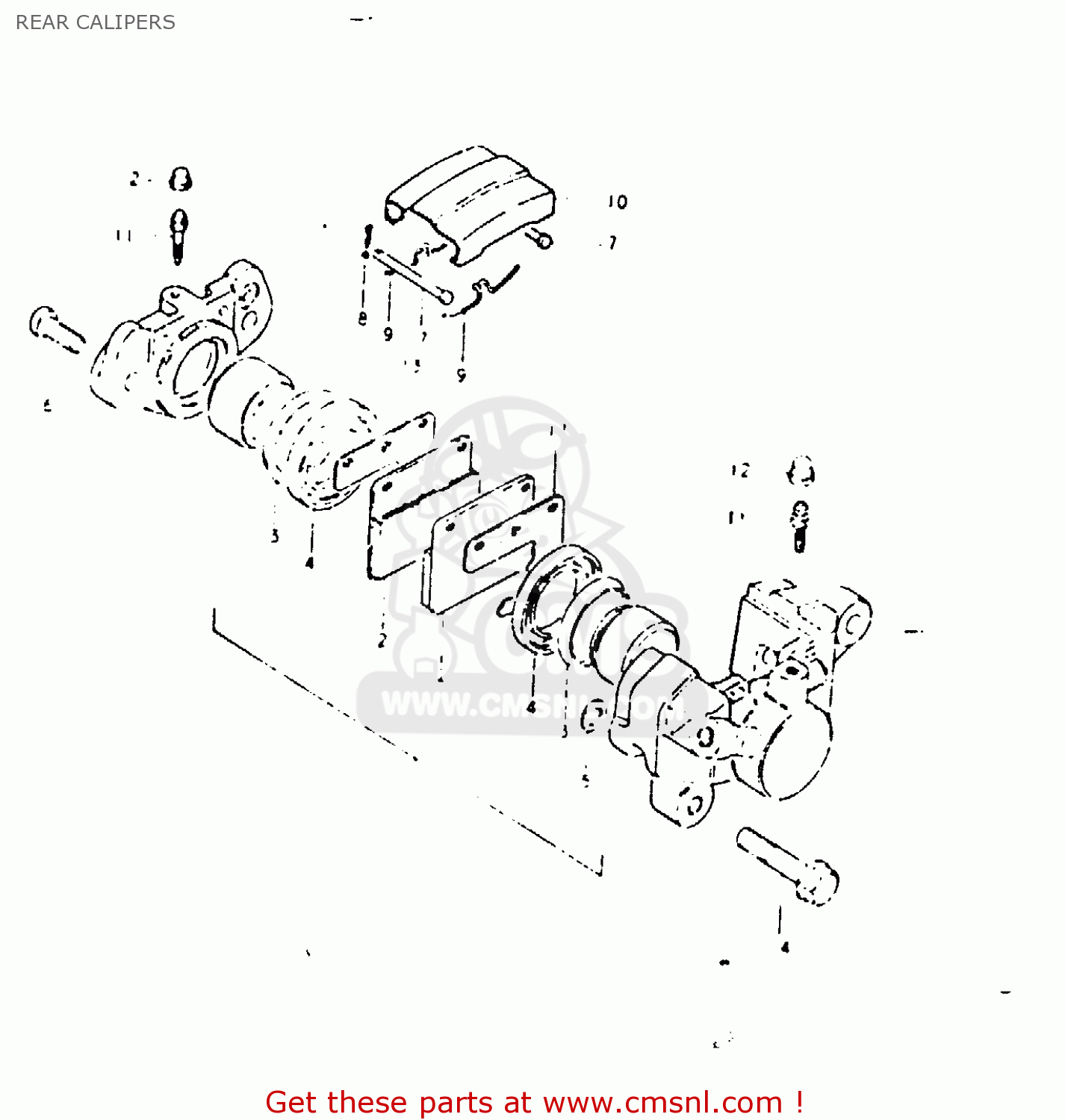 REAR CALIPERS GSX1100E 1981 (X) GENERAL EXPORT (E01)
