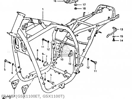FRAME (GSX1100ET, GSX1100T) - GSX1100E 1981 (X) GENERAL EXPORT (E01)