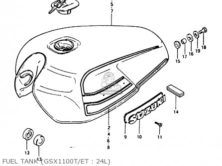 FUEL TANK (GSX1100T/ET : 24L) - GSX1100E 1981 (X) GENERAL EXPORT (E01)