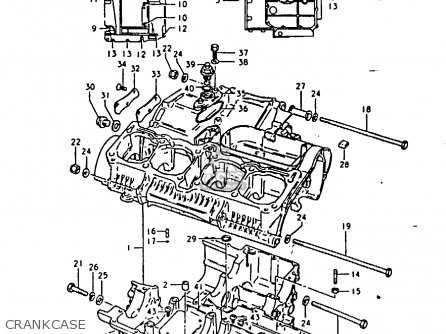 CRANKCASE - GSX1100E 1981 (X) GENERAL EXPORT (E01)