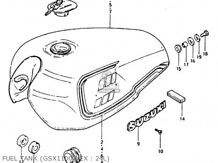 FUEL TANK (GSX1100X/EX : 24L) - GSX1100E 1981 (X) GENERAL EXPORT (E01)