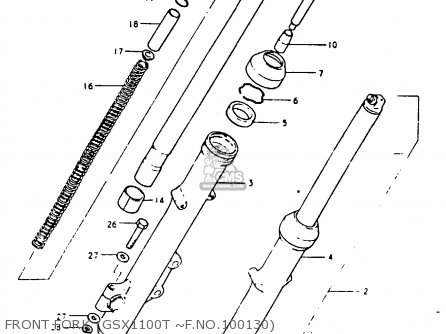 FRONT FORK (GSX1100T ~F.NO.100130) - GSX1100E 1981 (X) GENERAL EXPORT (E01)