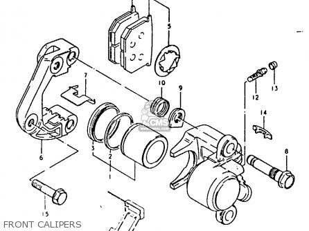 FRONT CALIPERS - GSX1100E 1981 (X) GENERAL EXPORT (E01)