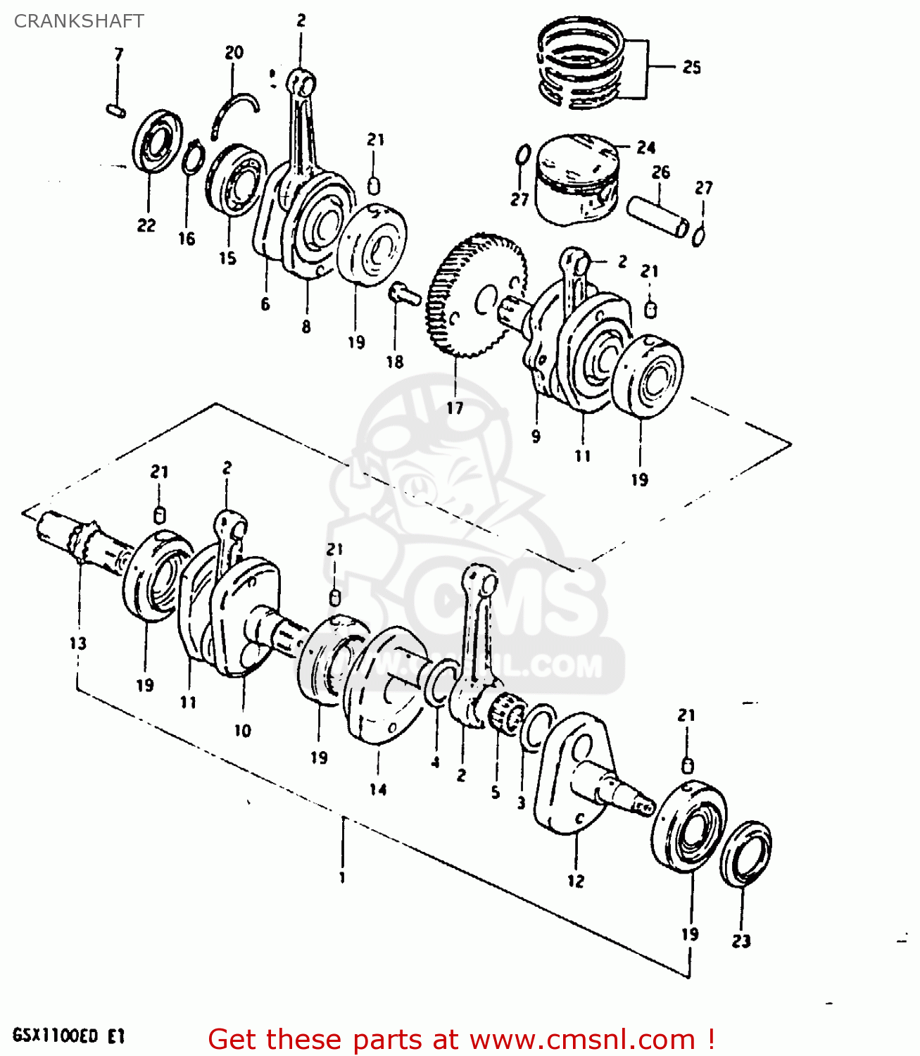 CRANKSHAFT GSX1100E 1982 (Z) GENERAL EXPORT UNITED KINGDOM (E01 E02)
