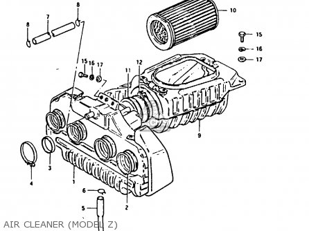 AIR CLEANER (MODEL Z) - GSX1100E 1982 (Z) GENERAL EXPORT UNITED KINGDOM (E01 E02)