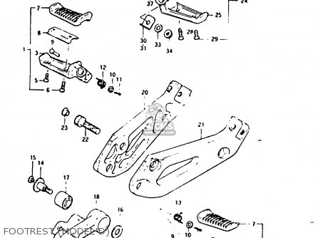FOOTREST (MODEL D) - GSX1100E 1982 (Z) GENERAL EXPORT UNITED KINGDOM (E01 E02)