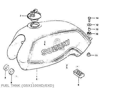 FUEL TANK (GSX1100XD/EXD) - GSX1100E 1982 (Z) GENERAL EXPORT UNITED KINGDOM (E01 E02)