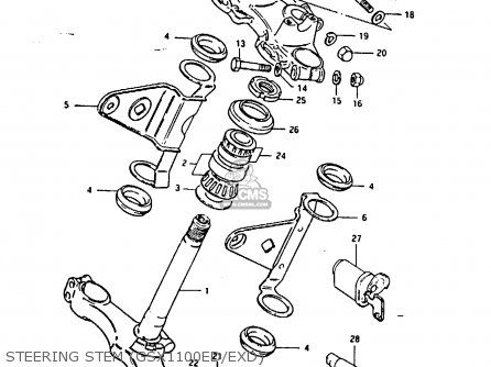 STEERING STEM (GSX1100ED/EXD) - GSX1100E 1982 (Z) GENERAL EXPORT UNITED KINGDOM (E01 E02)