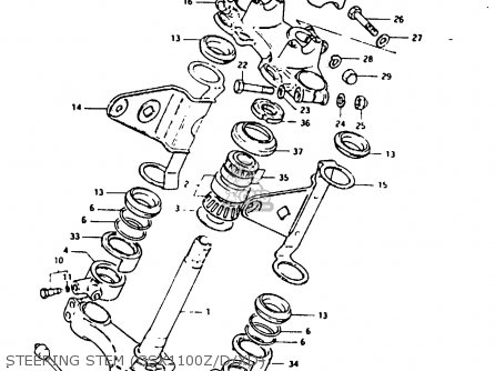 STEERING STEM (GSX1100Z/D/XD) - GSX1100E 1982 (Z) GENERAL EXPORT UNITED KINGDOM (E01 E02)