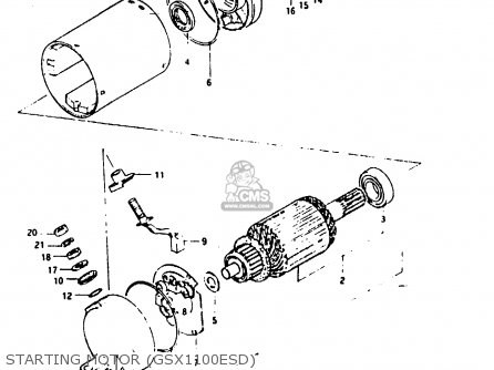 STARTING MOTOR (GSX1100ESD) - GSX1100E 1983 (D) GENERAL EXPORT UNITED KINGDOM (E01 E02)