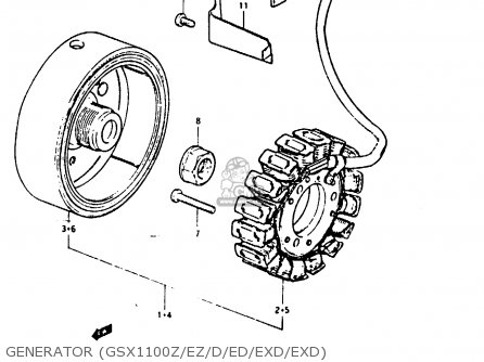 GENERATOR (GSX1100Z/EZ/D/ED/EXD/EXD) - GSX1100E 1983 (D) GENERAL EXPORT UNITED KINGDOM (E01 E02)