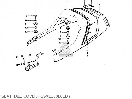 SEAT TAIL COVER (GSX1100D/ED) - GSX1100E 1983 (D) GENERAL EXPORT UNITED KINGDOM (E01 E02)