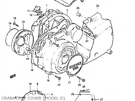 CRANKCASE COVER (MODEL D) - GSX1100E 1983 (D) GENERAL EXPORT UNITED KINGDOM (E01 E02)