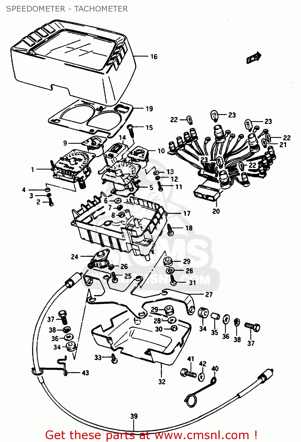 SPEEDOMETER - TACHOMETER GSX1100E 1984 (E) (E01 E04 E06 E21 E24)