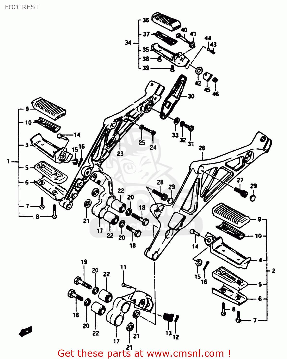 FOOTREST GSX1100E 1984 (E) (E01 E04 E06 E21 E24)