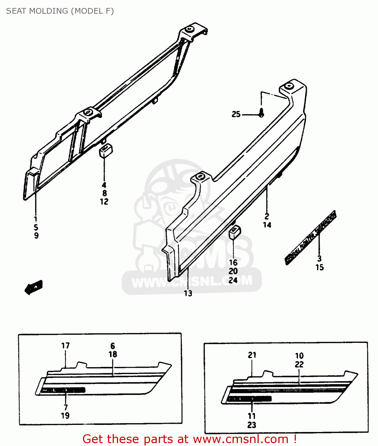 SEAT MOLDING (MODEL F) GSX1100E 1984 (E) (E01 E04 E06 E21 E24)