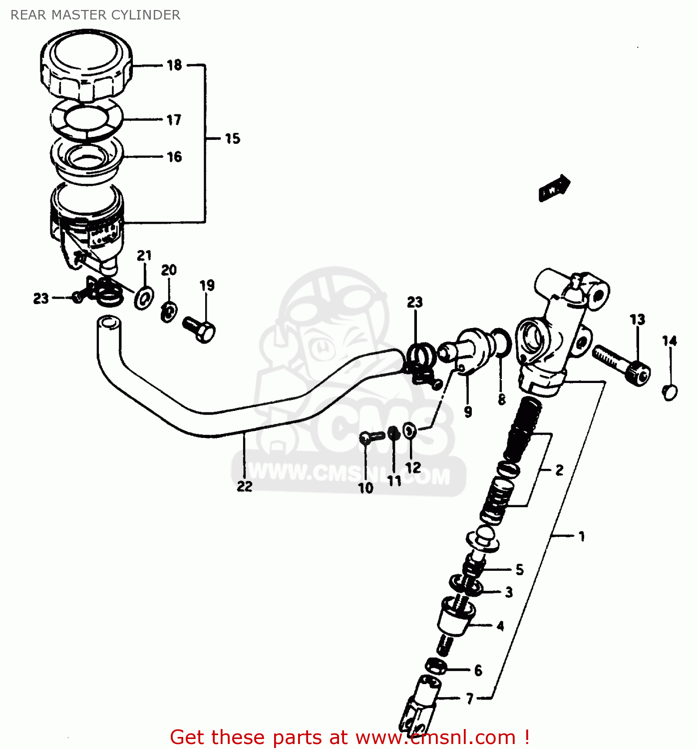REAR MASTER CYLINDER GSX1100E 1984 (E) (E01 E04 E06 E21 E24)