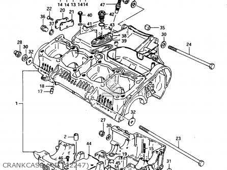 CRANKCASE (~E.102247) - GSX1100E 1984 (E) (E01 E04 E06 E21 E24)