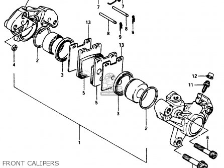 FRONT CALIPERS - GSX1100E 1984 (E) (E01 E04 E06 E21 E24)