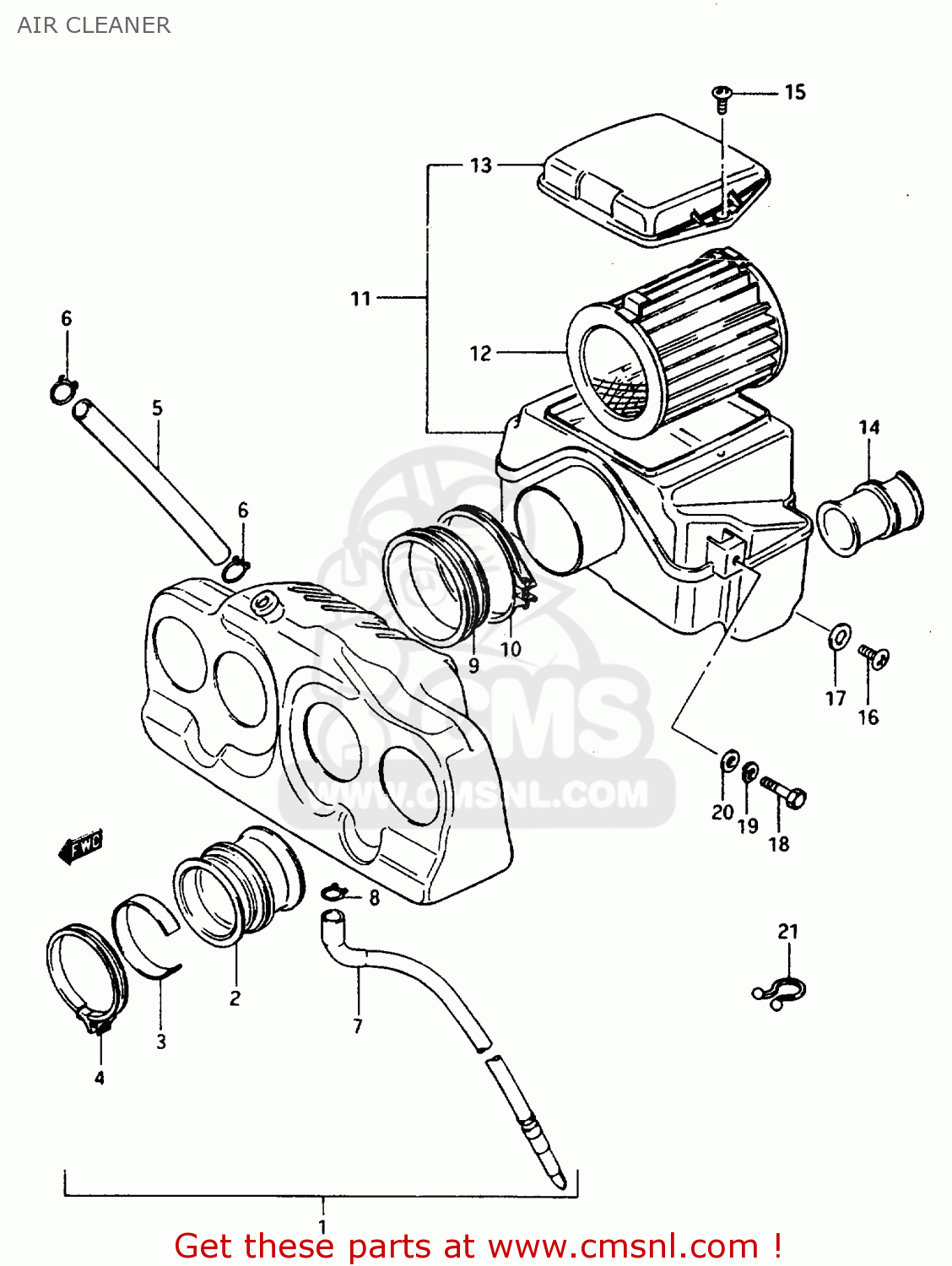 AIR CLEANER GSX1100E 1985 (F) (E01 E02 E04 E21 E22 E24)